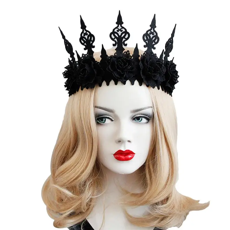 1 шт. повязка на голову в стиле ретро готика модная гирлянда с короной головной убор аксессуары для танцев вечерние маскарад для женщин Хэллоуин
