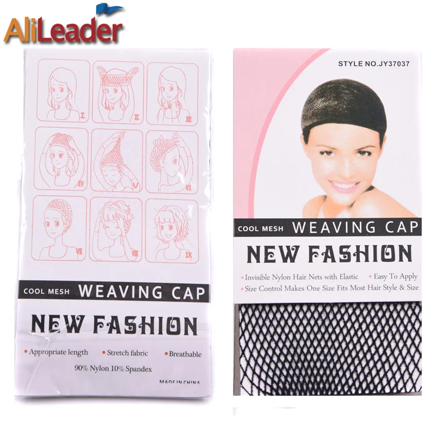 2Pcs/Lot Head Caps For Women For Wigs Hair Net Cap Great Elastic Weaving Cap Black Hairnets Cool Mesh Weaving Cap & Hairnets