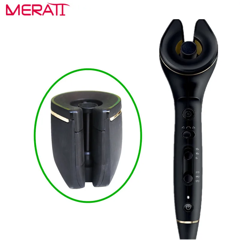 プロフェッショナル自動カーラーカーリングチタンセラミックホットプレートソフトヘアスタイリングバレルブラシレスモーター3熱& 3タイマー設定