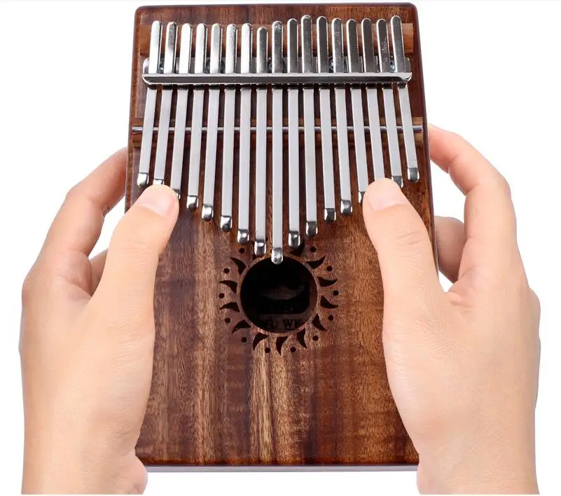 Абсолютно 17 клавиш Kalimba Mbira Calimba твердый акации «пианино для больших пальцев» Link динамик электрический датчик с сумкой+ кабель 3 м