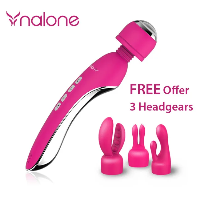  Nalone High Quality Electromagnetic Pulse Waterproof Massager Sex ToysDouble Motor AV Wand Vibratio