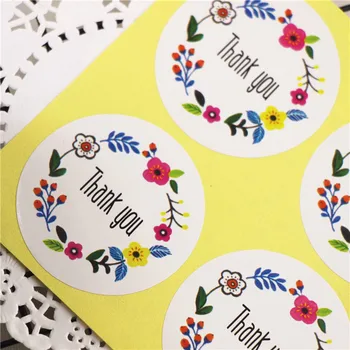 

240pcs Thank you flower gift sealling label Adhesive Baking Seal Sticker students' Stickers For Party Favor Gift Bag Candy Box