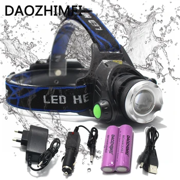 

6000 lum Rechargeable Headlamp T6/L2 Zoom Headlight Waterproof Head Lamp Torch Flashlight Head lamp use 2*18650 battery