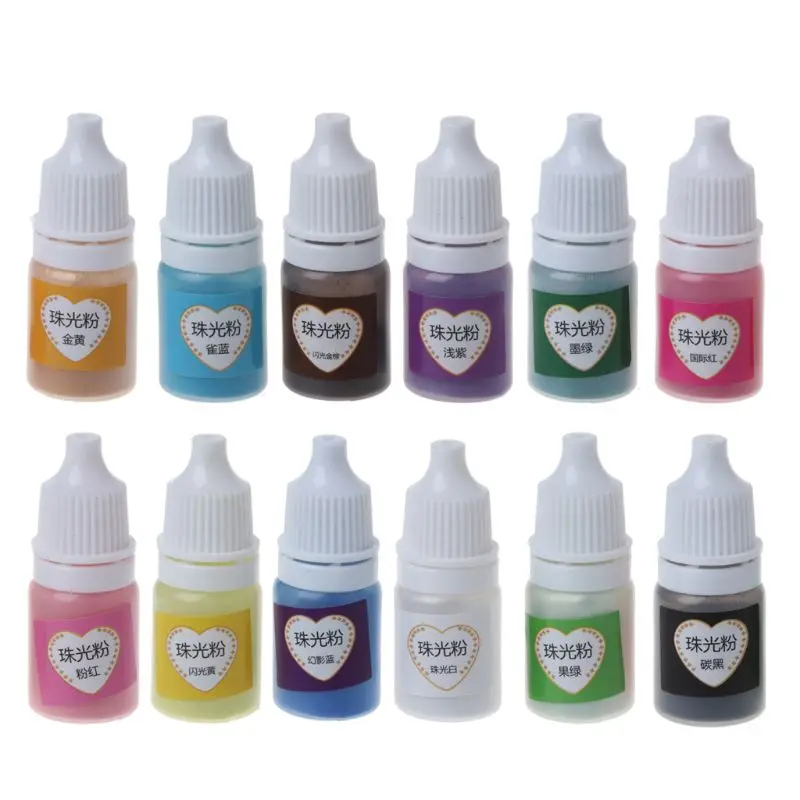 

5 ml Mica Pearlescent Pigment Rainbow Powder UV Epoxy Resin For DIY Jewelry Making 12 Colors Do Crafts Jewelry Accessories