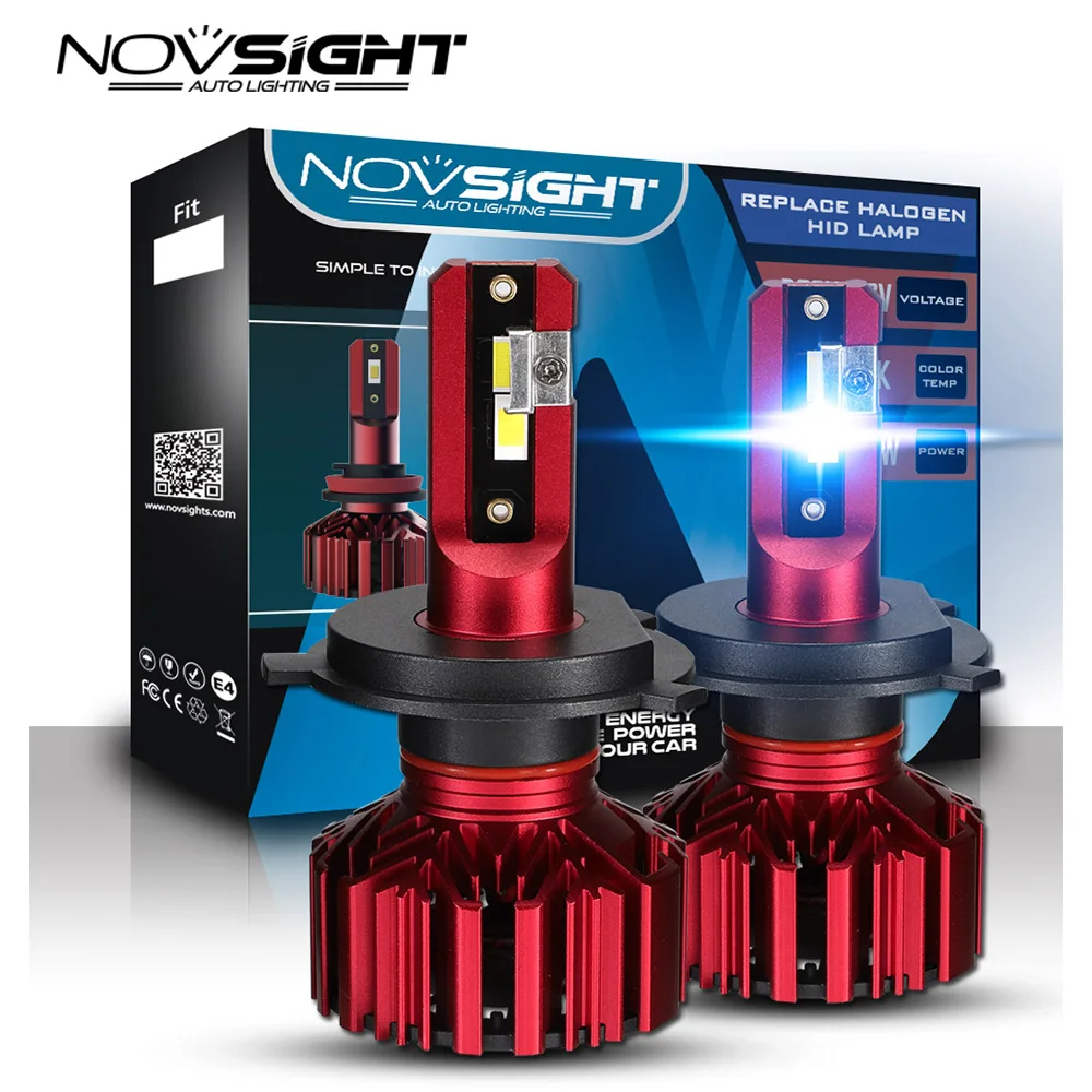 NOVSIGHT автомобильный светильник s H4 светодиодный с 6000K H7 10000LM 60 Вт/комплект лампада H1