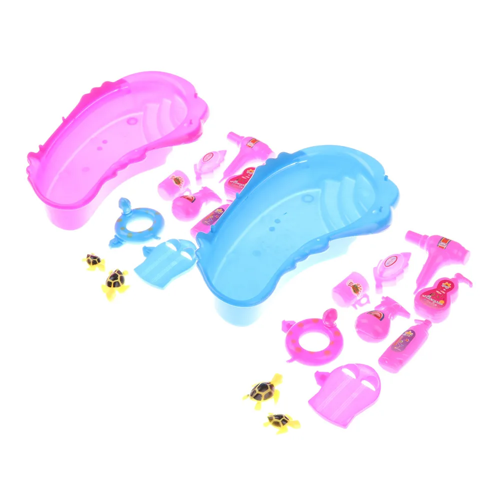 11 قطع دمية مصغرة حوض وحمام لوازم مجموعة للحمام الاكسسوارات لعب الإبداعية هدية عيد ميلاد للأطفال