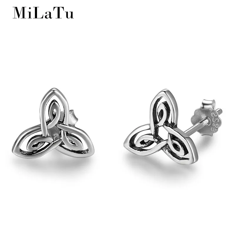 

100% 925 Sterling Silver Stud Earrings Vintage Retro Flower Earring Women Wedding Earrings Jewelry Gift E312S