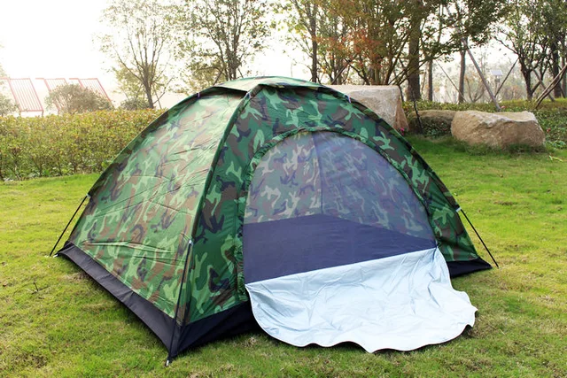 Best Price ISF Ultralight Outdoor 2 Person Portable 4 Seasons Single Layer Camouflage Hunting Tent Waterproof Fishing Camping Tent