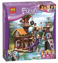 BELA 10497 739Pcs Friends Adventure Camp Tree House tire swing Model Building Minifigures Blocks Girl Toys With Legoe 41122