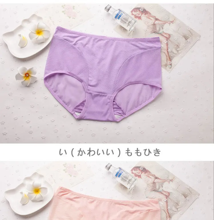 Women' Cotton Briefs Hollow Out High Waist Panties Sexy Transparent Lace Female Underpants Seamless Panty Women Underwear 06 (4)