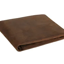 Винтажный Мужской клатч складной короткий кошелек коричневый цвет корова Crazy Horse из натуральной кожи мужские кошельки Держатель для карт# VP-J8047