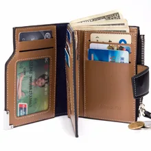 Hombres Cartera Bolso de La Moneda cremallera Monedero Bifold ID Tarjeta de Crédito Titular Top Brand Wallet Bolsillos Regalo de La Promoción