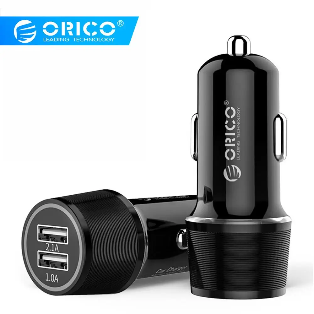 

ORICO USB Car Charger For Mobile Phone Tablet GPS 2.1A Fast Charger Car-Charger Dual USB Car Phone Charger Adapter in Car
