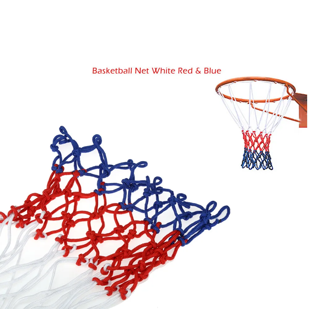 Замена баскетбольная сетка Сверхмощный Всепогодный обруч сетка для попадания мячом Крытый открытый красный белого и синего цвета
