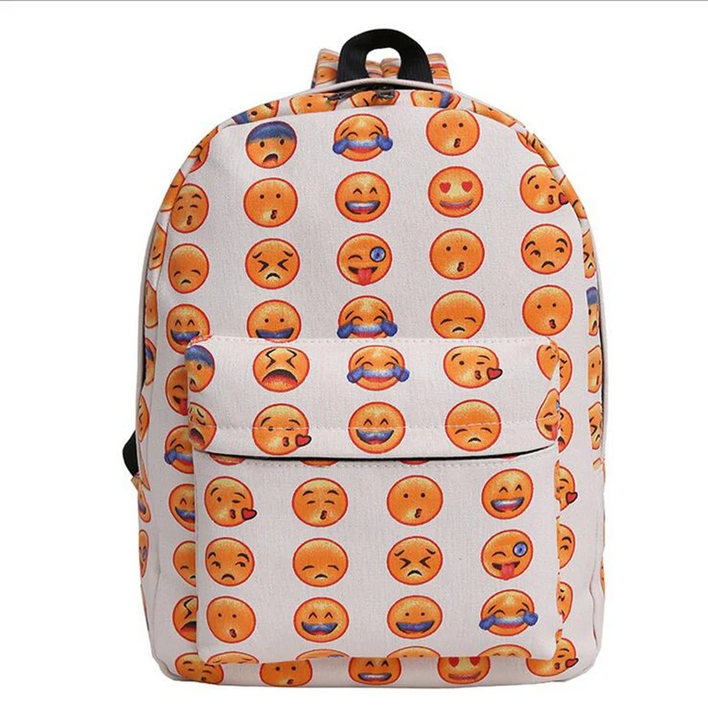 2017 New Smiley Face Cute Emoji Printing Backpack Fashion Youth