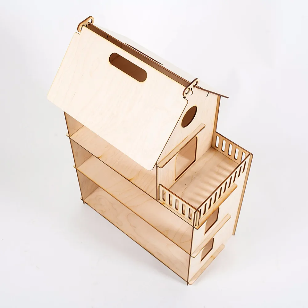 Casa de muñecas muebles Diy miniatura 3D madera Miniaturas Casa de muñecas juguetes para niños regalos de cumpleaños Casa gatito diario lol 000-674 - 4