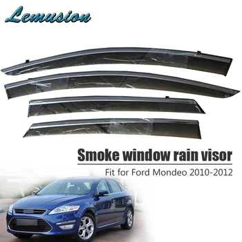 

High Quality 4pcs Smoke Window Rain Visor For Ford Mondeo 2010 2011 2012 Car-styling ABS Vent Sun Deflectors Guard Accessories
