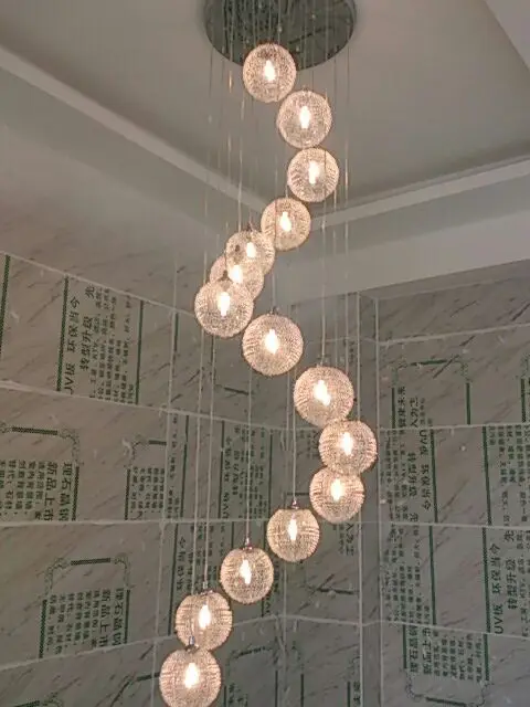 LED lamps Pendant Lights Stairs lights rotary staircase creative restaurant glass spherical duplex villa FG38 | Освещение