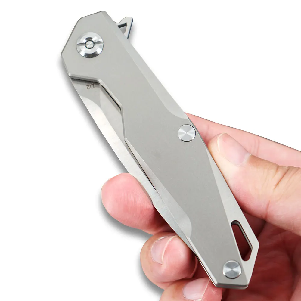 TWOSUN d2 лезвие складной нож карманный нож тактический нож ножи для выживания кемпинг открытый инструмент EDC Быстрое открытие титана TS21 - Цвет: TS21