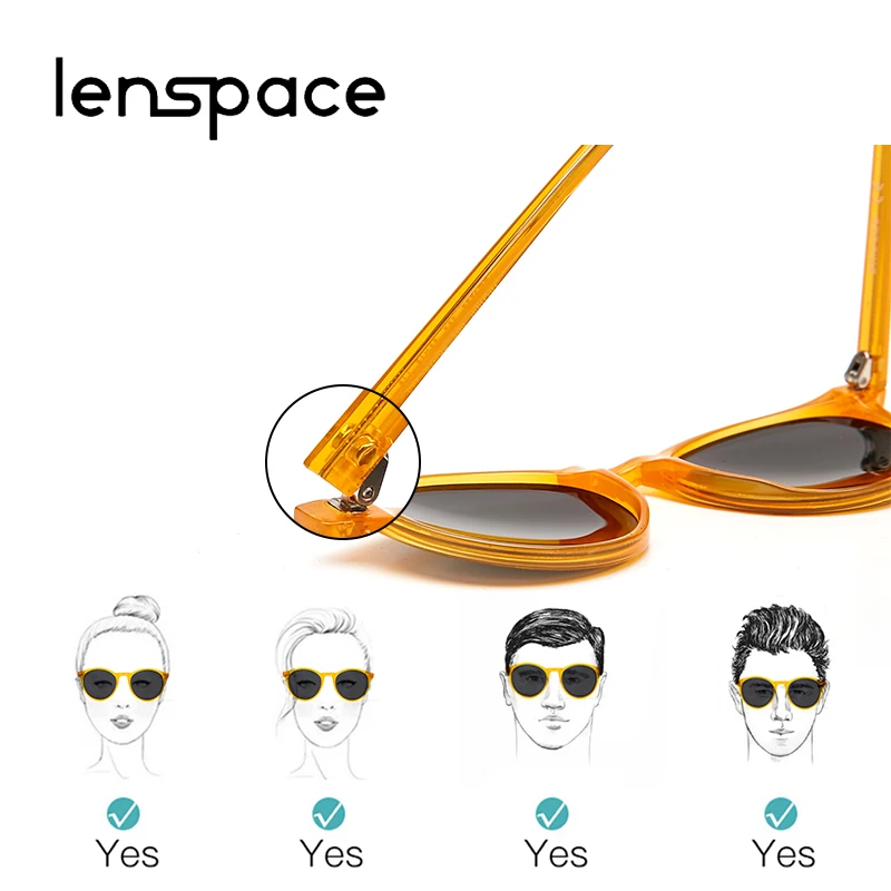 Lenspace Классические поляризованные солнцезащитные очки мужские и женские ретро