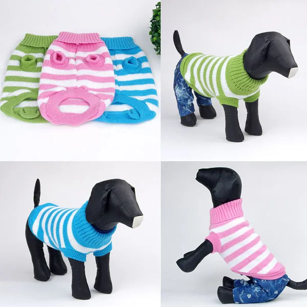 Свитер для кота собаки теплый полосатый свитер трикотажный свитер для щенка зимнее пальто Одежда xs-xl