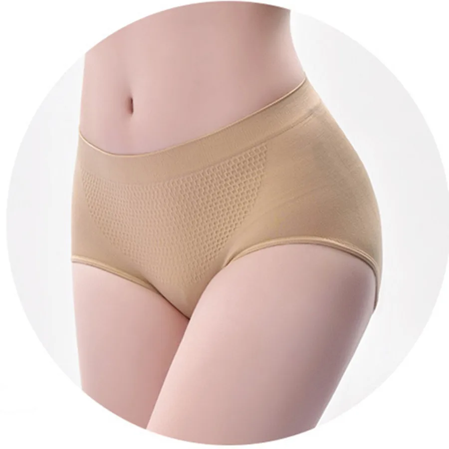 

Women Body Shapers Waist Trainer Butt Lifter Seamless Underwear Control Panties Cotton Honeycomb Mid-waist Triangle Bottom Panty
