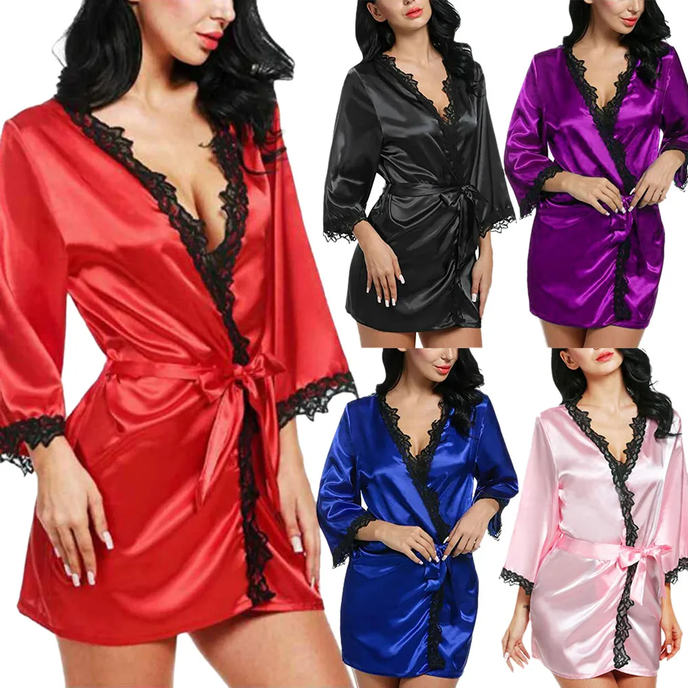 Женское сексуальное шелковое мягкое и удобное белье Babydoll кружевное нижнее