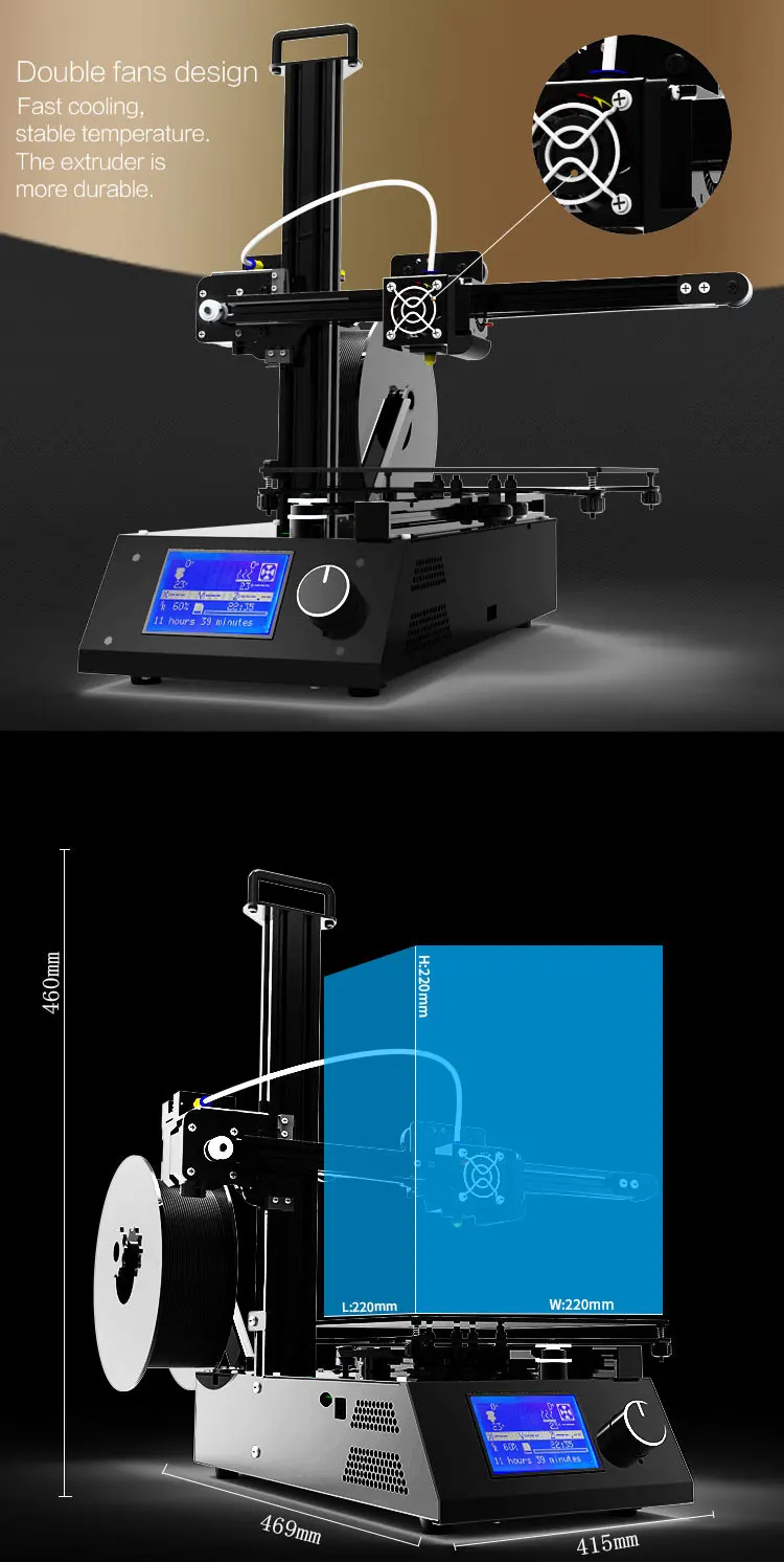 TRONXY 3d принтер 220*220*220 мм высокоточная 3D печать алюминиевая структура металлический 3d принтер diy комплект+ 10 м нить 8 г SD подарок