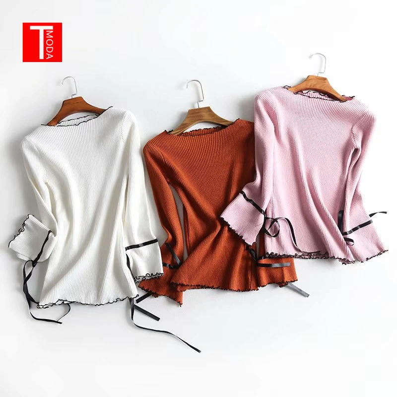 2019 Autumn Fashion New Women Sweater Long Sleeves Loose Bow Knitting Sweaters Female Pullover Jumper Tops | Женская одежда