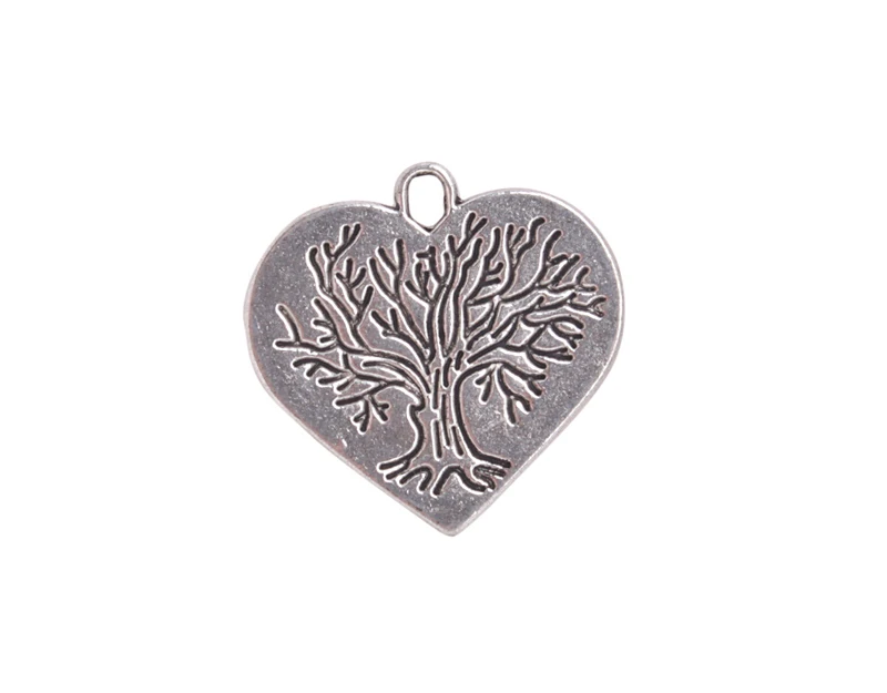 

60PCS Antiqued Silver Tree of Life Heart Charm A15033