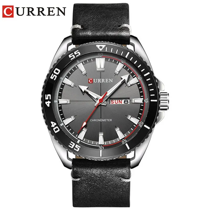 

2018 new CURREN 8272 Top Brand Luxury watch men week date display Fashion Leather Quartz Wrist Watches relogio masculino