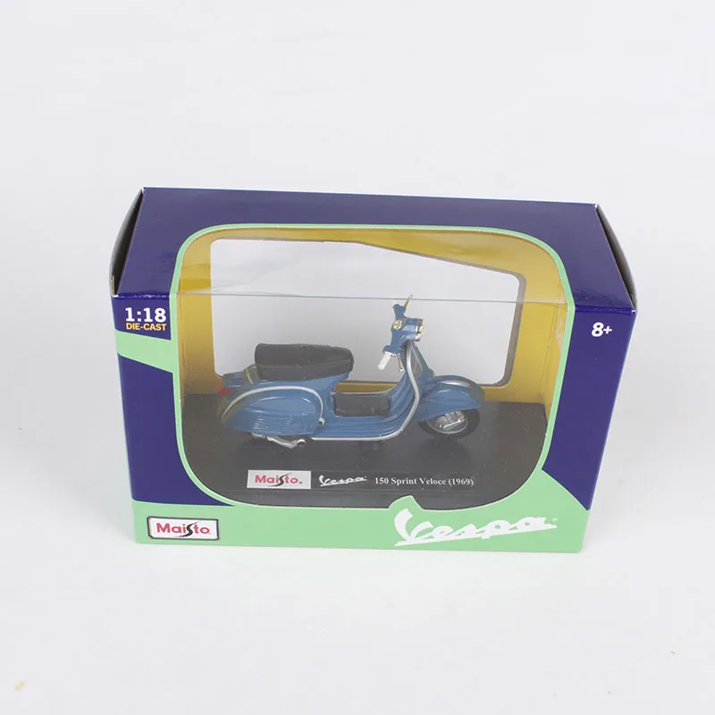 Maisto 1:18 vespa sprint veloce 1969 синий мотоцикл литье под давлением классическая модель