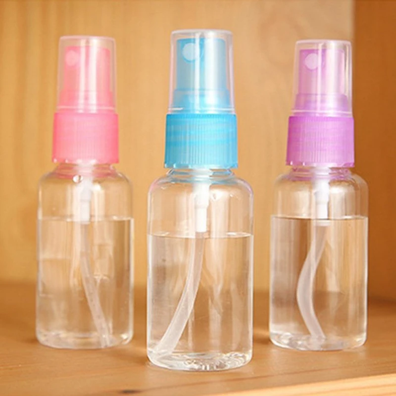 

1 Pcs 50ml Mini Plastic Transparent Small Empty Spray Bottle For Make Up And Skin Care Refillable Random Color Travel use