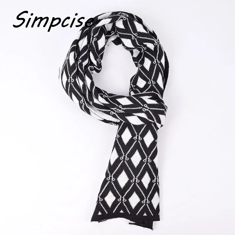 hair scarf for men Sale 2021 New Fashion Men  Warm Scarf Winter Thick Scarf Men's Knitted Snowflake Scarves Men Accessories A3A18942 head scarf men