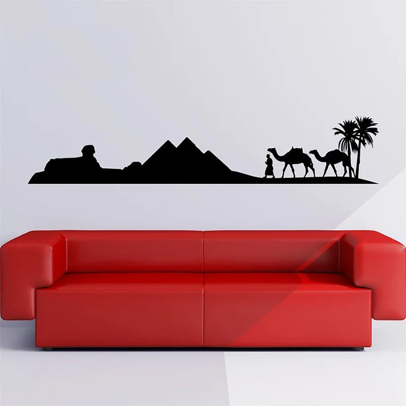 Egypt Pyramid Skyline Camel Sand Wall Sticker Art Decal Mural Landscape