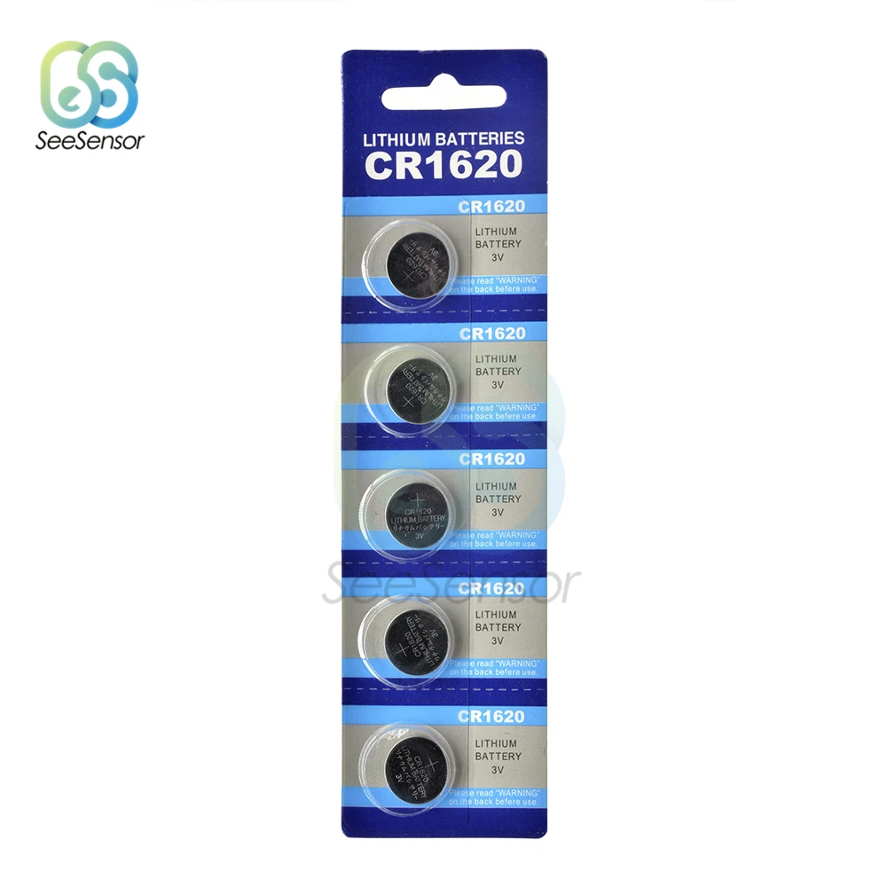 5 шт. CR1620 кнопочные батареи ECR1620 DL1620 5009LC сотовая монета литиевая батарея 3 в CR 1620 для часов электронная игрушка пульт дистанционного управления