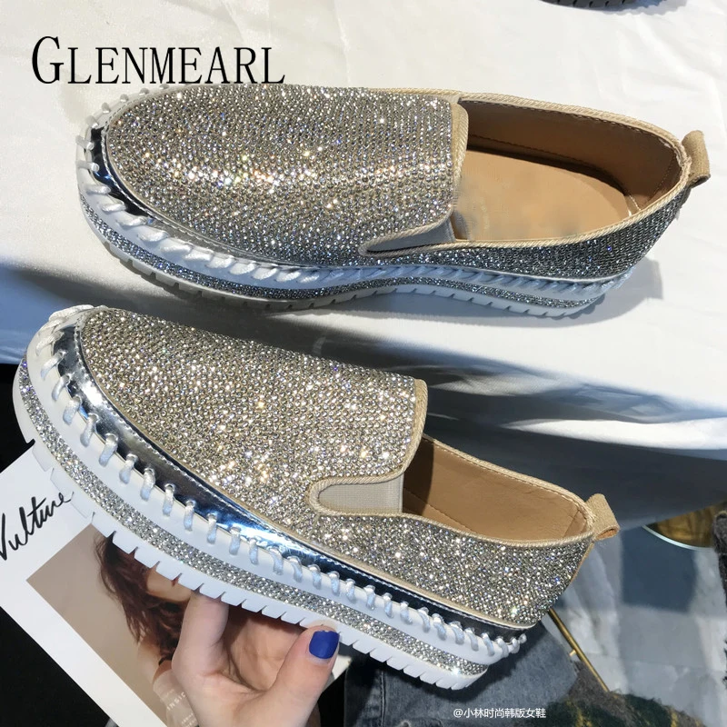 rhinestone slip on shoes