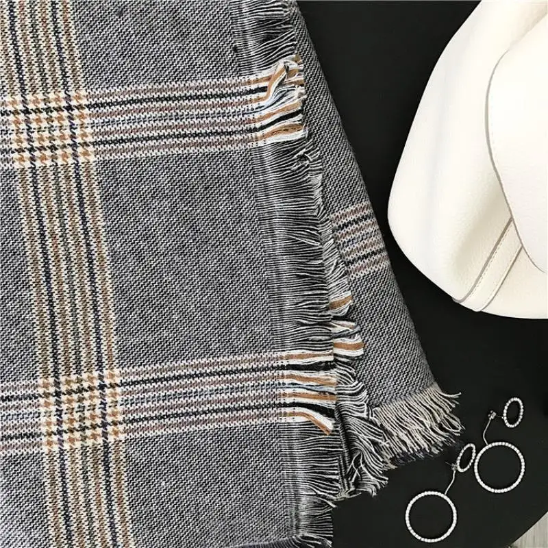3 Colors High quality fashion lady feel camel dark plaid scarf thick autumn and winter models large shawl
