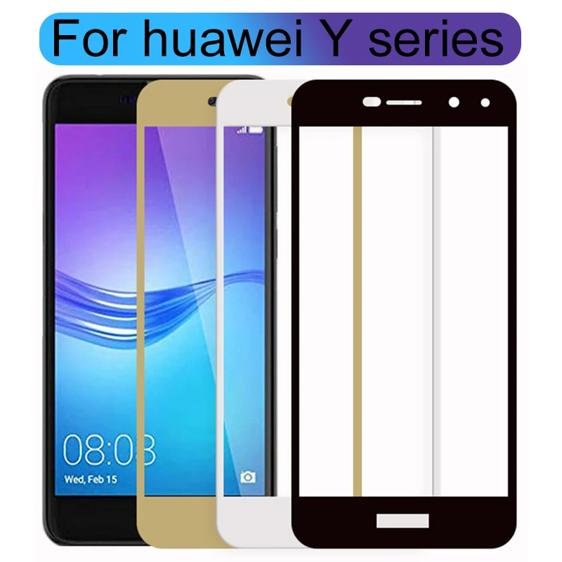 Закаленное стекло для Huawei Y3 Y5 Y6 Y7 Y9 2017 Prime 2018 защитное на Honor Y 3 5 6 7 9 3y 5y 6y 7y 9y 9H