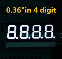2pcs 0.36 inch 4 digit led display 7 seg segment Common cathode Bright Red HK