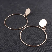 Gold Color Hollow Round Earring for Women Big Circle Sweet Simple Earring Mother’s Day Gift 2018 The New