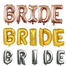 32 inch Rose Gold BRIDE Letter Foil Balloons Wedding Decorations Silver Bride Alphabet Air Baloon For Team Bride Wedding Ballon