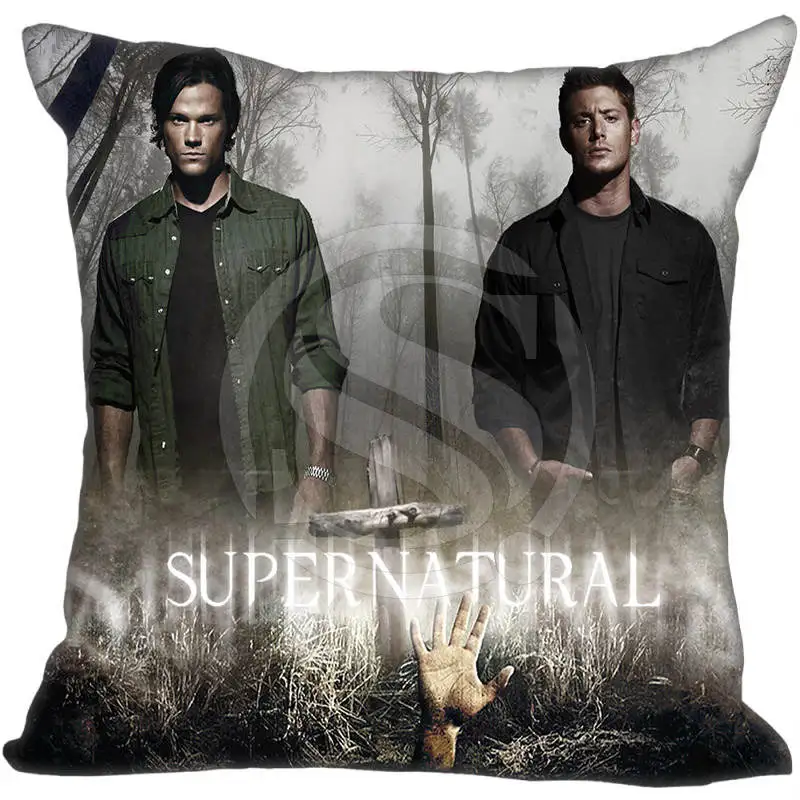 

Custom Square Pillowcase Supernatural Sam & Dean soft Pillow Cover Zippered &F size 20X20cm,35X35cm(one sides)