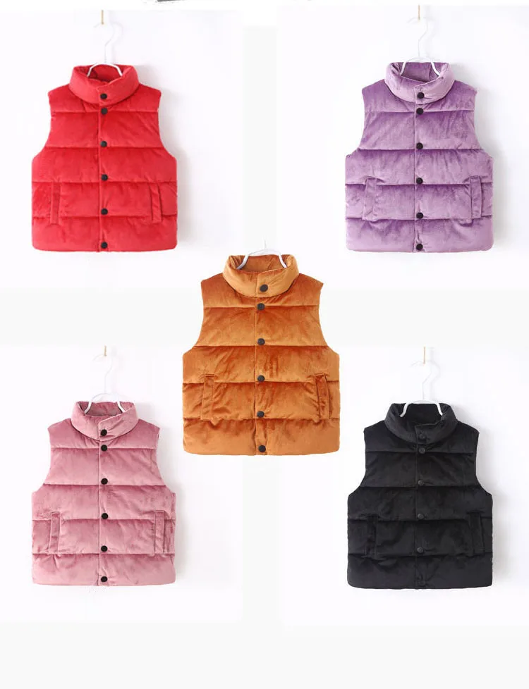 Kids Vest Warm Cotton Jacket For Boy Winter Thicken Solid Baby Girl Clothes Winter Jacket Child Girl Kid girl coat winter Casual100