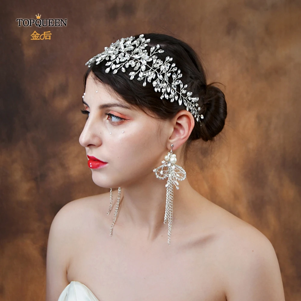

TOPQUEEN HP237 Wedding Hair Accessories Vintage Bridal Tiara and Crown Rhinestone Headband Crystal Hair Jewelry Bridal Hairpiece