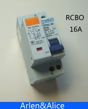 DPNL-Disyuntor de corriente Residual con protección contra sobrecorriente y fugas RCBO, 1P + N 16A 230V ~ 50HZ/60HZ