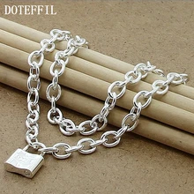 Ожерелье с квадратным замком для влюбленных женщин 925 серебряные ювелирные изделия вечерние ожерелья