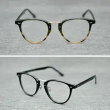 LKK Hand-made Японский пластины Ретро Круглый бренд очки, обувь для мужчин и женщин с коротким зрячие кадр женщина очки