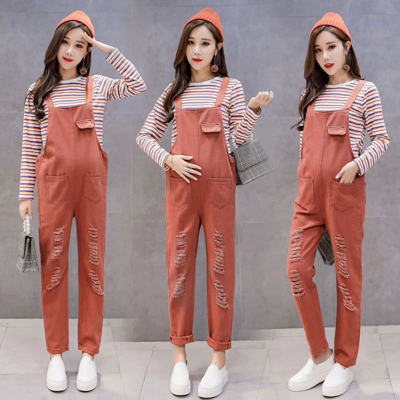 

Fashion Maternity Jumpsuits Pregnancy Clothes High Waist Overalls Braces Pants For Pregnant Women Maternity Clothing Jeans