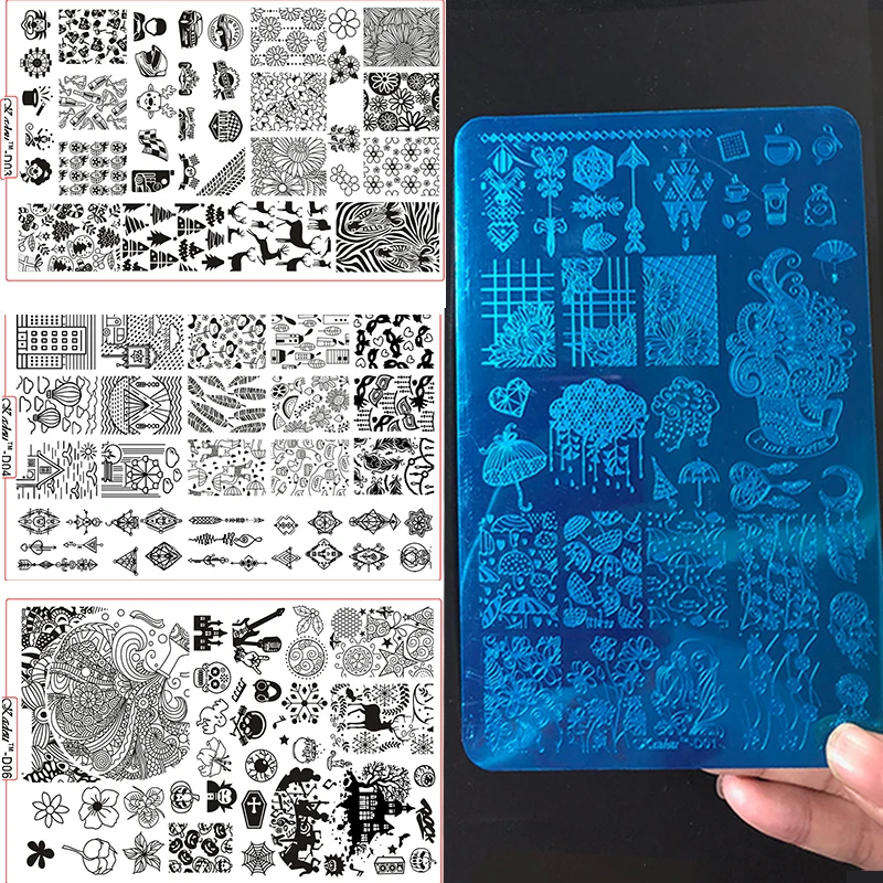Штамповочные пластины для ногтей KADOU/ZJOYS польский Рождественский Дизайн Маникюрные трафареты 14,5*9,5 штамп Konad штампы маникюрные Шаблоны